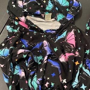Colorful Bat Print hooded jacket and pants set